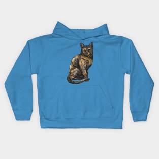 Cute Tortoiseshell Cat Kids Hoodie